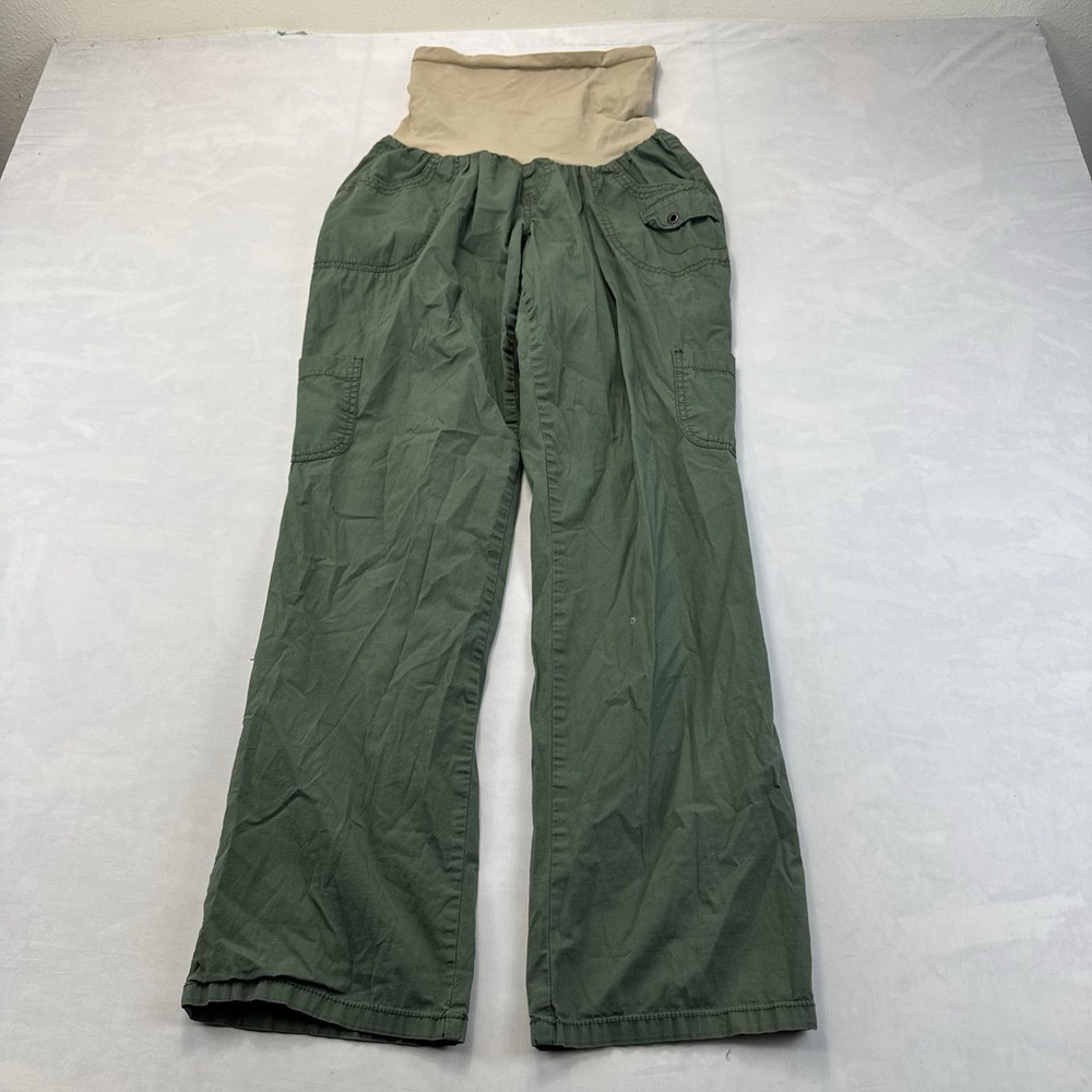 Motherhood Maternity Green Cargo Pants Full Panel Utility Size Large